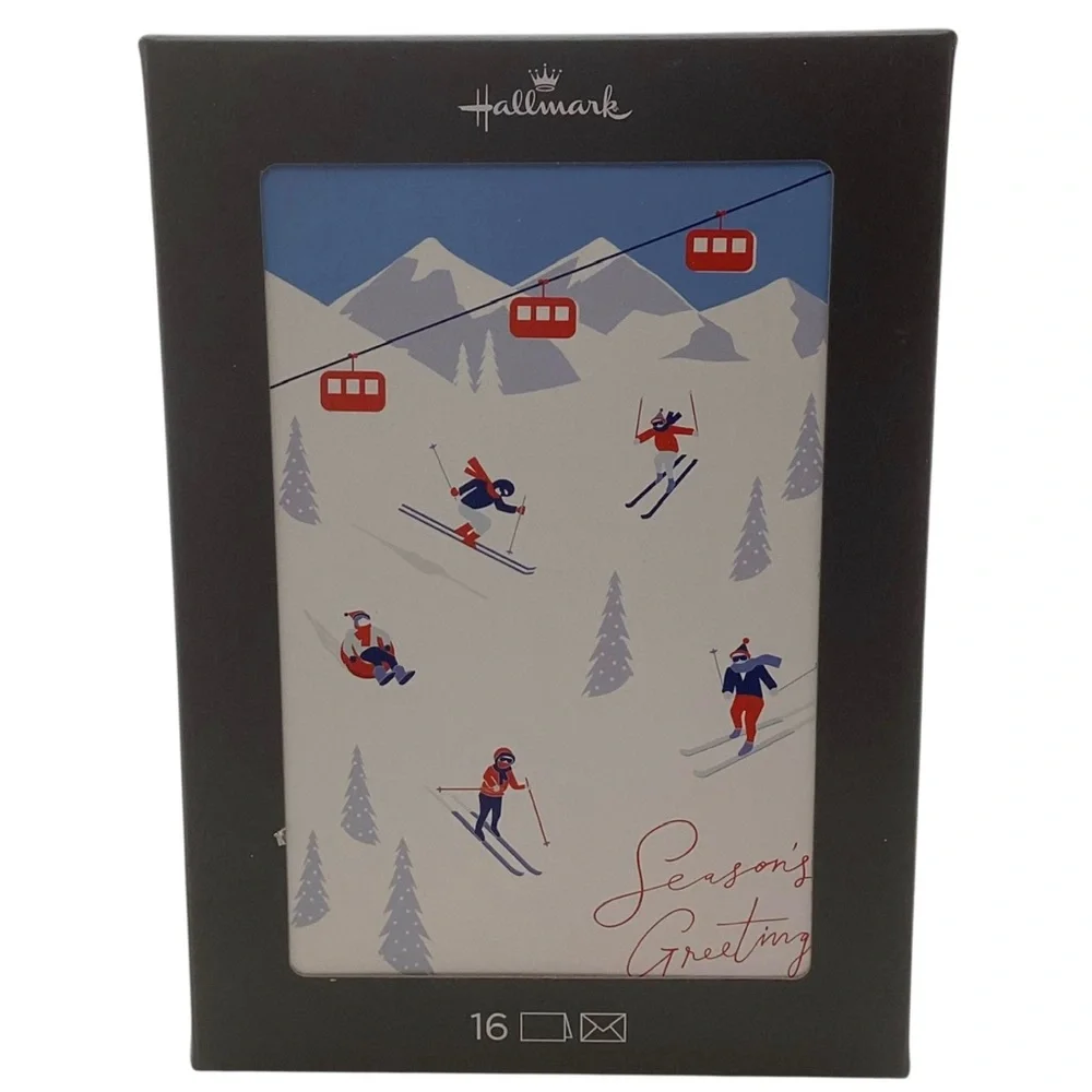 Hallmark Alpine Ski Slopes Boxed Christmas Cards, Pack of 16 (NWT)
